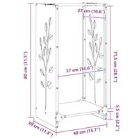 Brandhoutrek 40x30x80 cm roestvrij staal - thumbnail