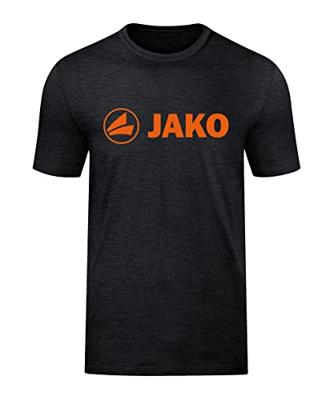 JAKO 6160 T-Shirt Promo - Zwart Gemeleerd/Fluo Oranje - M