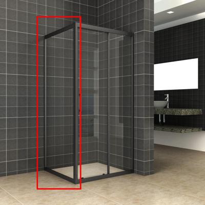 Skyline zijwand voor nis schuifdeur 1000 x 2000 x 8 mm nano helder glas/mat zwart