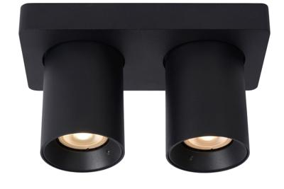 Lucide NIGEL - Plafondspot - LED Dim to warm - GU10 - 2x5W 2200K/3000K - Zwart Lucide NIGEL - Plafondspot - LED Dim to warm - GU10 - 2x5W 2200K/3000K - Zwart