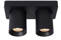 Lucide NIGEL - Plafondspot - LED Dim to warm - GU10 - 2x5W 2200K/3000K - Zwart - thumbnail