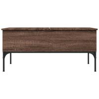 Salontafel 100x50x45 cm bewerkt hout en metaal bruin eikenkleur - thumbnail