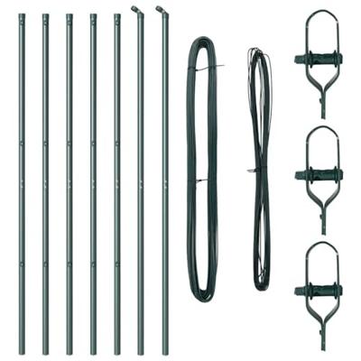 VidaXL Afrasteringspaal 7 pcs groen staal