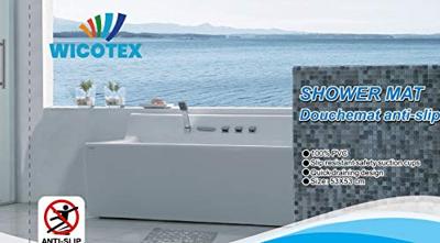 Douchemat antislip Stones 53x53cm grijs