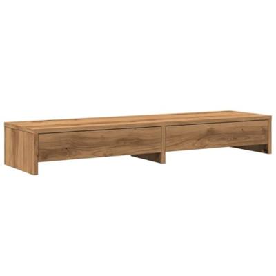Monitorstandaard met lades 100x27x15 cm hout artisanaal eiken