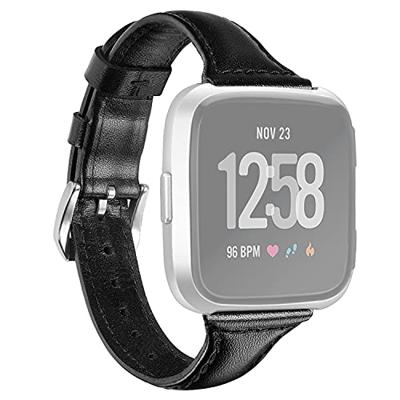 Fitbit Versa 1 / 2 & Lite bandje TPU leer - Zwart Fitbit Versa 1 / 2 & Lite bandje TPU leer - Zwart