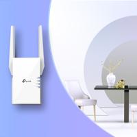 TP-Link RE505X AX1500 Dual Band Wi-Fi 6 Range Extender, Broadband/Wi-Fi Extender,Booster/Hotspot with 1 Gigabit Port & 2 External Antennas, Built-In Access Point Mode, UK Plug,White - thumbnail