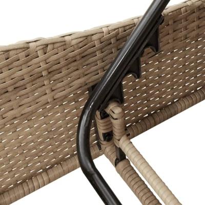 Ligbed met kussen 60x205x73 cm poly rattan beige