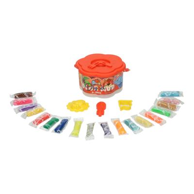 Lobbes Kleisetje in ton - 18 kleuren klei - 21dlg.