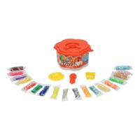 Lobbes Kleisetje in ton - 18 kleuren klei - 21dlg. - thumbnail