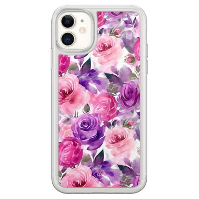 iPhone 11 hybride hoesje - Rosy blooms iPhone 11 hybride hoesje - Rosy blooms