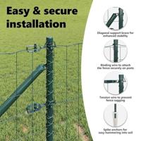 VidaXL Hek met paal groen 0,6 x 10 m staal en pvc - thumbnail