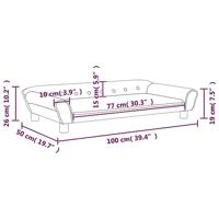 Kinderbank 100x50x26 cm fluweel crmekleurig - thumbnail