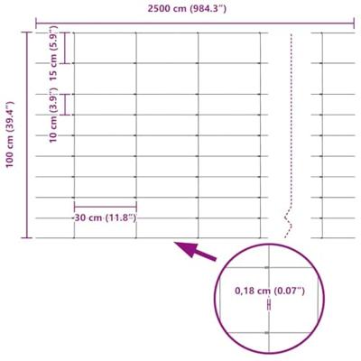 Weidehekwerk Zilver 25 x 1 m Gegalvaniseerd staal