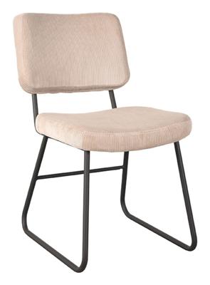 LABEL51 Eetkamerstoel Noah - Naturel - Ribcord - Black Frame