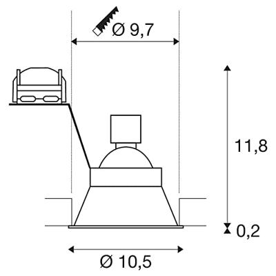 SLV 113141 Horn-T Inbouwlamp LED GU10 50 W Wit (mat) SLV 113141 Horn-T Inbouwlamp LED GU10 50 W Wit (mat)