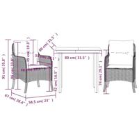 3-delige Tuinset met kussens poly rattan beige - thumbnail