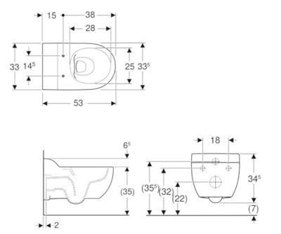 Geberit Bambini Wandcloset 33,5x53x34,5 cm Wit