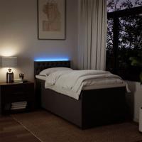 Boxspring met matras stof donkerbruin 100x200 cm - thumbnail