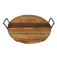 Onderbord hout metalen greep Ø45cm - thumbnail