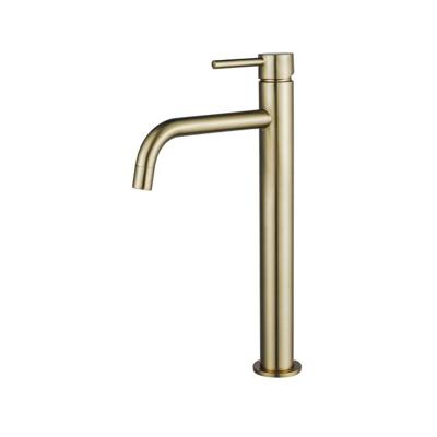 Fortifura Calvi Slim Wastafelkraan - 32cm - verhoogd - opbouw - Geborsteld Messing PVD (Goud) SW720546 Fortifura Calvi Slim Wastafelkraan - 32cm - verhoogd - opbouw - Geborsteld Messing PVD (Goud) SW720546