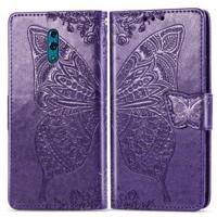 Butterfly Love bloemen reliëf horizontale Flip lederen case voor OPPO Reno met houder & kaartsleuven & portemonnee & Lanyard (donker paars) - thumbnail