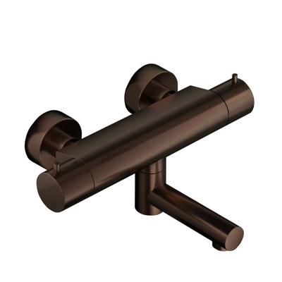 Hotbath Buddy thermostatische badmengkraan met wegdraaibare uitloop omstel uitloop verouderd messing B020AB