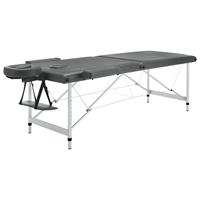 VidaXL Massagetafel met 2 zones 186x68 cm aluminium frame antraciet - thumbnail