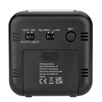 TFA Dostmann 60.2552.01 Wekker Zendergestuurd Zwart Alarmtijden 2 Groot display - thumbnail