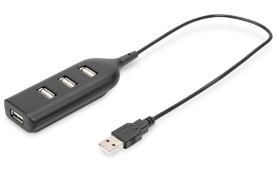 Digitus AB-50001-1 USB 2.0-hub 4 poorten Zwart