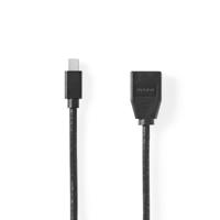 Mini-DisplayPort - DisplayPort-Kabel | Mini-DisplayPort Male - DisplayPort Female | 0,2 m | Zwart - thumbnail