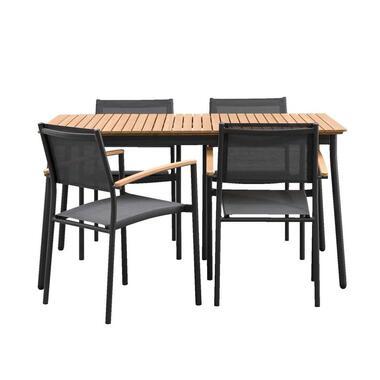 Le Sud tuinset stapelstoel Loire - grijs - 5-delig