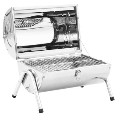 VidaXL Tafelbarbecue houtskool dubbele roosters roestvrij staal VidaXL Tafelbarbecue houtskool dubbele roosters roestvrij staal