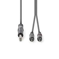 Stereo audiokabel | 6,35 mm male - 2x RCA male | 3,0 m | Grijs - thumbnail