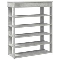 VidaXL Schoenenrek 80x30x98 cm bewerkt hout betongrijs - thumbnail