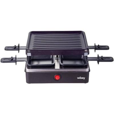 WEASY LUGA40 - Raclette e grill per 4 persone - 600W - Rivestimento antiaderente - 19,7x19,7cm - Piastra removibile