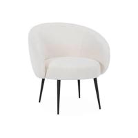 sweeek - Ronde fauteuil in boucléstof, B 74 x D 72 x H 80,5cm - thumbnail
