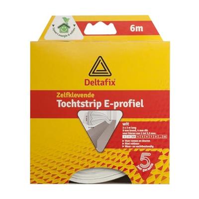 Tochtprofiel e-profiel wit 6m Deltafix - Deltafix