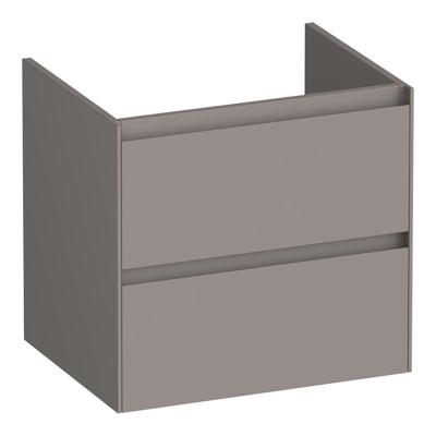 Brauer Inspire - Onderkast 60 cm - met 2 Softclose Lades Greeploos en 1 Sifon Uitsparing - Mat Taupe