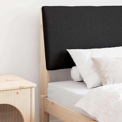 Gestoffeerd hoofdbord Zwart 75 cm Massief grenenhout