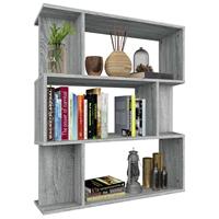 Boekenkast / kamerscherm 80x24x96 cm bewerkt hout grijs sonoma - thumbnail