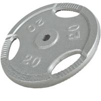 Halterschijf 20 kg Gripper Gietijzer Zilver - 30/31 mm - thumbnail