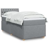 Boxspring met matras stof lichtgrijs 80x200 cm - thumbnail