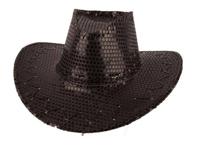 Hoed Cowboy Sequin Zwart - thumbnail