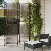 Kamerscherm 5 panelen poly rattan bruin - thumbnail