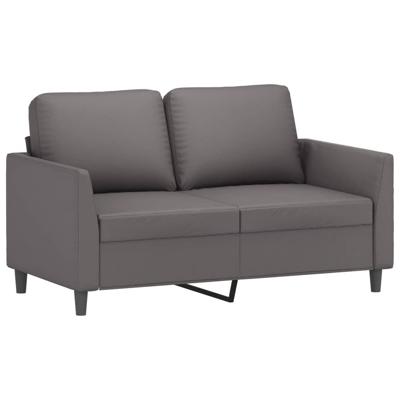 2-delige Loungeset met kussens kunstleer grijs