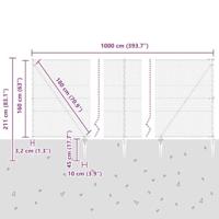 VidaXL Afrasteringspaal groen 10 x 1,6 m (36 mm gaas) staal en pvc - thumbnail