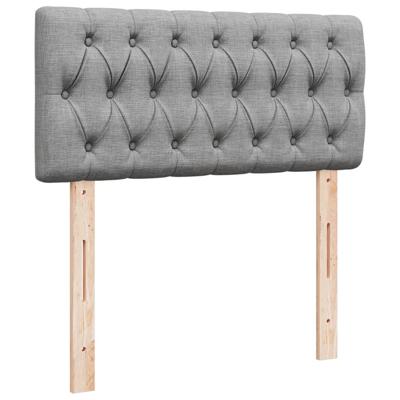 Boxspring met matras stof lichtgrijs 140x200 cm - thumbnail