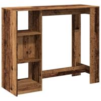 Bartafel met schap 124x46x103,5 cm bewerkt hout oud houtkleurig - thumbnail
