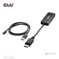 club3D CSV-7330 DisplayPort / Micro-USB / HDMI Adapter [2x DisplayPort stekker, Micro-USB - 3x HDMI-bus] Zwart 14 cm - thumbnail